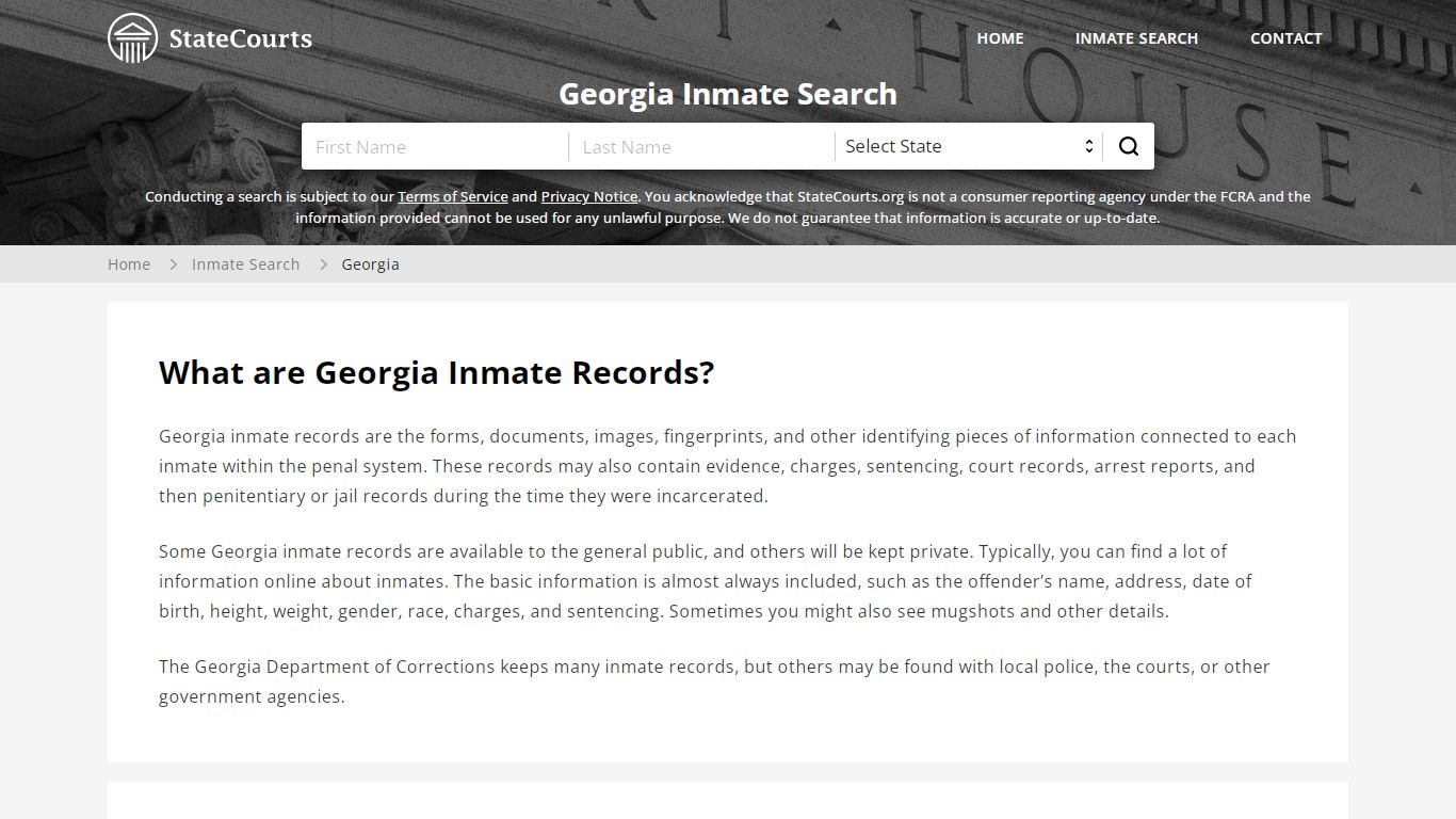 Georgia Inmate Search, Prison and Jail Information - StateCourts